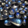 34 Pcs - Wholesale Lot Parcel - Rainbow Moonstone - Gorgeous High Quality Full Blue Flashy Fire Tear Drops Cabochon size 3x5 - 6x12 mm